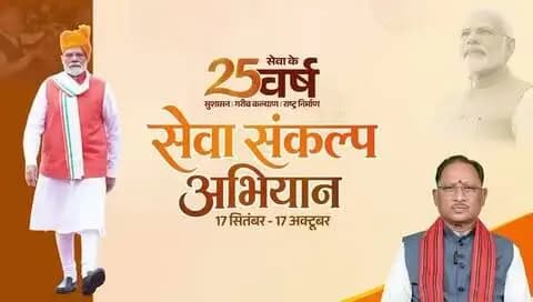 25 वर्षों की सेवा यात्रा और बदलता भारत...
प्रधानमंत्री श्री नरेंद्र मोदी के राष्ट्रसेवा के 25 वर्षों की गौरवपूर्ण यात्रा के उपलक्ष्य में 'सेवा संकल्प अभियान' की आज 17 सितंबर से भव्य शुरुआत की जा रही है। यह अभियान 17 अक्टूबर तक आयोजित होगा।
मुख्यमंत्री श्री विष्णु देव साय ने इस अभियान के तहत प्रदेशवासियों से जनसेवा के कार्यों में अपनी सक्रिय जनभागीदारी सुनिश्चित करने की अपील की है। आइए, 'सेवा संकल्प अभियान' से जुड़कर जनसेवा के संकल्प को और सशक्त बनाएं।
#CGkeAshirwadkaDiya
#sevasankalpabhiyan
#modiat25
#vishnubhaiya
#आशिर्वाद_का_दिया