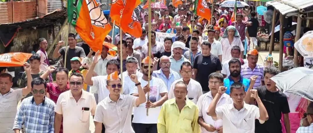 লংথরাই ভ্যালি: ছামনু বিধানসভা এলাকায় বিজেপি দলের পক্ষ থেকে একটি যোগদান সভা অনুষ্ঠিত হয়