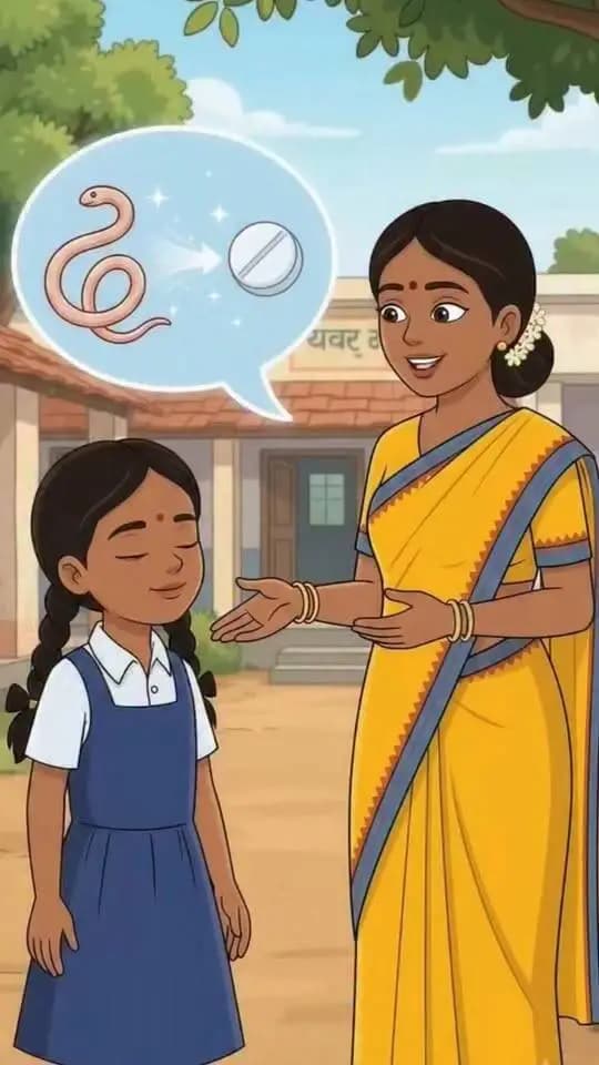 जिले में 1 से 19 वर्ष के सभी बालक, बालिका, किशोर, किशोरियों के शारीरिक और मानसिक विकास को बाधित करने वाले पेट के कीड़ों (कृमि) के खात्मे के लिए स्वास्थ्य विभाग, जिला श्योपुर द्वारा राष्ट्रीय कृमिनाशक दिवस (NDD) अभियान चलाया जा रहा है। बच्चों को कुपोषण और एनीमिया (खून की कमी) से बचाने के लिए इस अभियान में अपनी भागीदारी सुनिश्चित करें।
महत्वपूर्ण तारीखें याद रखें: मुख्य दिवस: 6 अक्टूबर 2026 (मंगलवार) मॉप-अप दिवस : 9 अक्टूबर 2026 (शुक्रवार - छूटे हुए बच्चों के लिए)
दवा कहाँ मिलेगी?
जिले के सभी शासकीय एवं निजी स्कूलों और आंगनवाड़ी केंद्रों पर यह दवा निःशुल्क (Free) खिलाई जाएगी।
#NationalDewormingDay #IFASupplementation #AnemiaMuktMadhyaPradesh