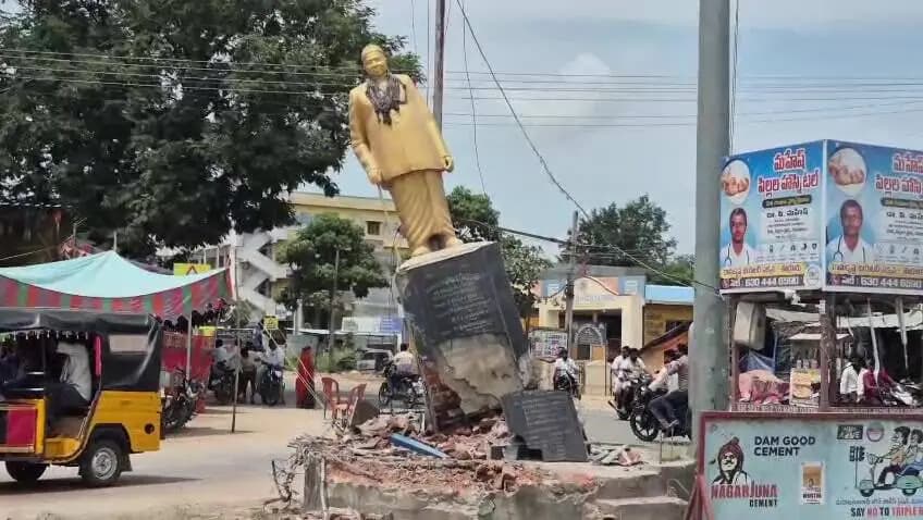 తొర్రూర్: తొరూరులో బాబు జగ్జీవన్ రామ్ విగ్రహాన్ని ఢీకొట్టిన లారీ - ధ్వంసమైన స్టాచ్యూ