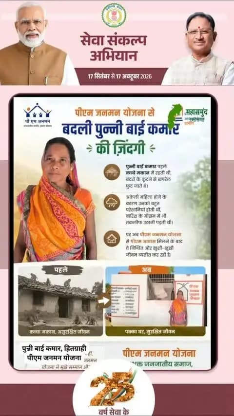 बदलाव की यह कहानी ग्राम कलमीदादर के कमारडेरा की श्रीमती पुन्नी बाई कमार की है... पहले कच्चे मकान में रहती थी, बरसात के 4 माह काफी परेशानियों का सामना करती थी, खपरैल टूट जाने से पानी टपकता टपकता था। लेकिन पीएम जनमन योजना से उनका पक्का आवास बन गया और अब वे हर मौसम में निश्चिंत है... उन्होंने इसके लिए प्रधानमंत्री श्री नरेंद्र मोदी जी के सेवा के भाव के प्रति आभार जताया।
#PMJanman #pmay #सेवा_संकल्प_अभियान #JanSeva #SevaSankalp