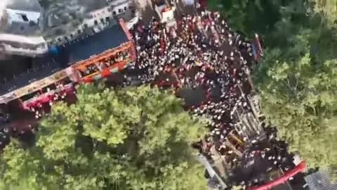 कोटा शहर पुलिस की ड्रोन टीम 'दिव्य दृष्टि' द्वारा अनंत चतुर्दशी जुलूस मार्ग पर पैनी नजर रखी जा रही है ।