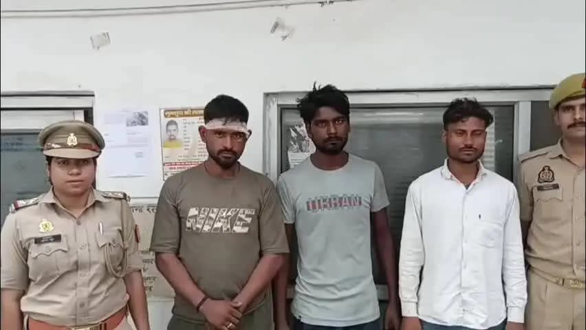 फिरोज़ाबाद: रसूलपुर पुलिस टीम ने फतेहाबाद रोड बरी चौराहे के पास चेकिंग के दौरान तीन शातिर अभियुक्तों को किया गिरफ्तार