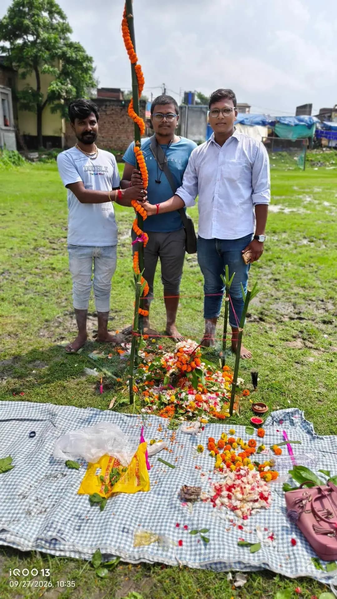 শ্যামপুর ১: গোপালপুরে আজ শুরু হলো দুর্গাপূজা, খুঁটি পূজার মধ্য দিয়ে আনুষ্ঠানিক উদ্বোধন
