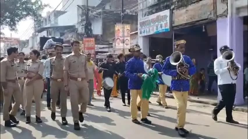 खुर्जा: खुर्जा में भव्य कलश यात्रा, 2100 महिलाओं ने यात्रा में लिया भाग