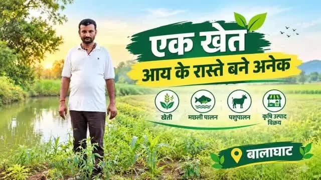#बालाघाट
धान से आगे बढ़ा खेती का दायरा, समन्वित कृषि ने घनश्याम की आय को दिए नए रास्ते
पशुपालन, मत्स्य पालन और उद्यानिकी को खेती से जोड़ा, अब सालभर आमदनी का जरिया #सेवा_संकल्प_अभियान #SevaSankalpAbhiyan #CMMadhyaPradesh #JansamparkMP minmpkrishi