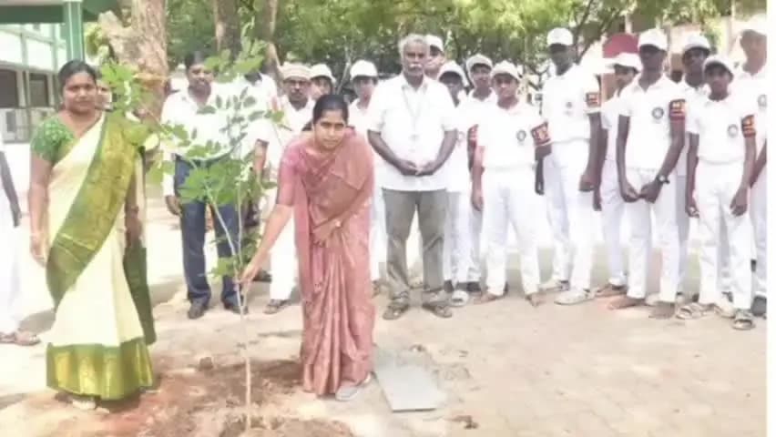 கள்ளக்குறிச்சி: அரசு ஆண்கள் மேல்நிலைப்பள்ளி நடக்கும் என் எஸ் எஸ் திட்ட முகாமில் மாவட்ட ஆட்சித் தலைவர் பங்கேற்று மரக்கன்றுகளை நட்டு வைத்தார்