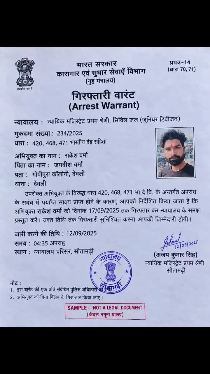 नमूना प्रति ए लिगल डॉक्यूमेंट