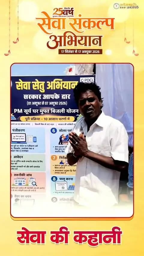 सेवा संकल्प अभियान के अंतर्गत ग्राम चिल्हाटी निवासी श्री सुखदेव हेमवार ने प्रधानमंत्री सूर्य घर मुफ्त बिजली योजना का लाभ प्राप्त किया। सौर ऊर्जा से बिजली की बचत और आत्मनिर्भरता की दिशा में बढ़ते कदम के लिए उन्होंने प्रधानमंत्री श्री नरेंद्र मोदी एवं मुख्यमंत्री श्री विष्णु देव साय के प्रति आभार व्यक्त किया।
#सेवा_संकल्प_अभियान #सेवा_की_कहानी #SevaSankalpAbhiyan #SevaSankalp #JanSeva JanBhagidari ViksitChhattisgarh SevaSeVikas
@chhattisgarhcmo @dpr.chhattisgarh