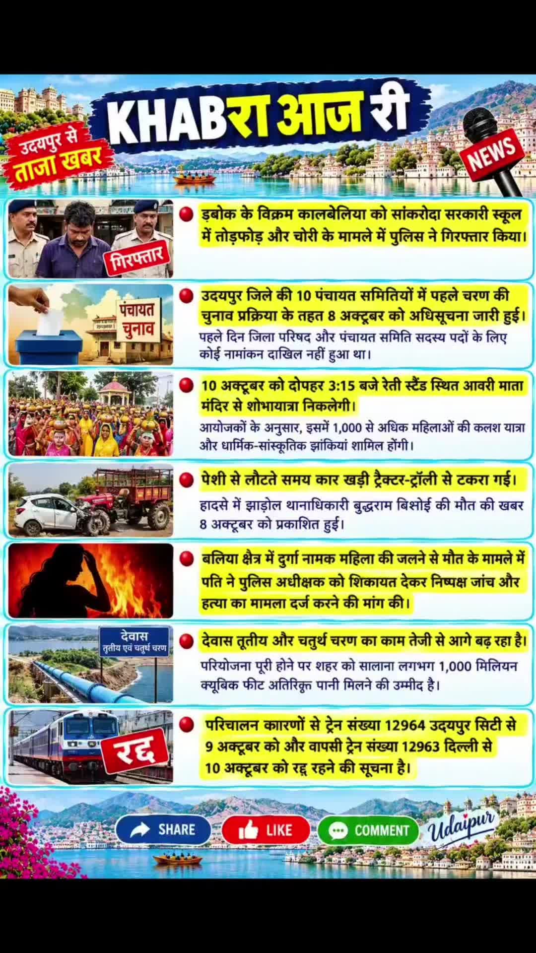 उदयपुर की ताज़ा ख़बरें
#news #breakingnews #udaipurnews #todaynews #udaipur