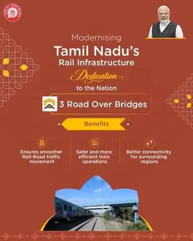 The Thudiyalur, Sulur and Karamadai Road Over Bridge marks a new milestone in modern railway infrastructure for Tamilnadu.
#RailInfra4TamilNadu