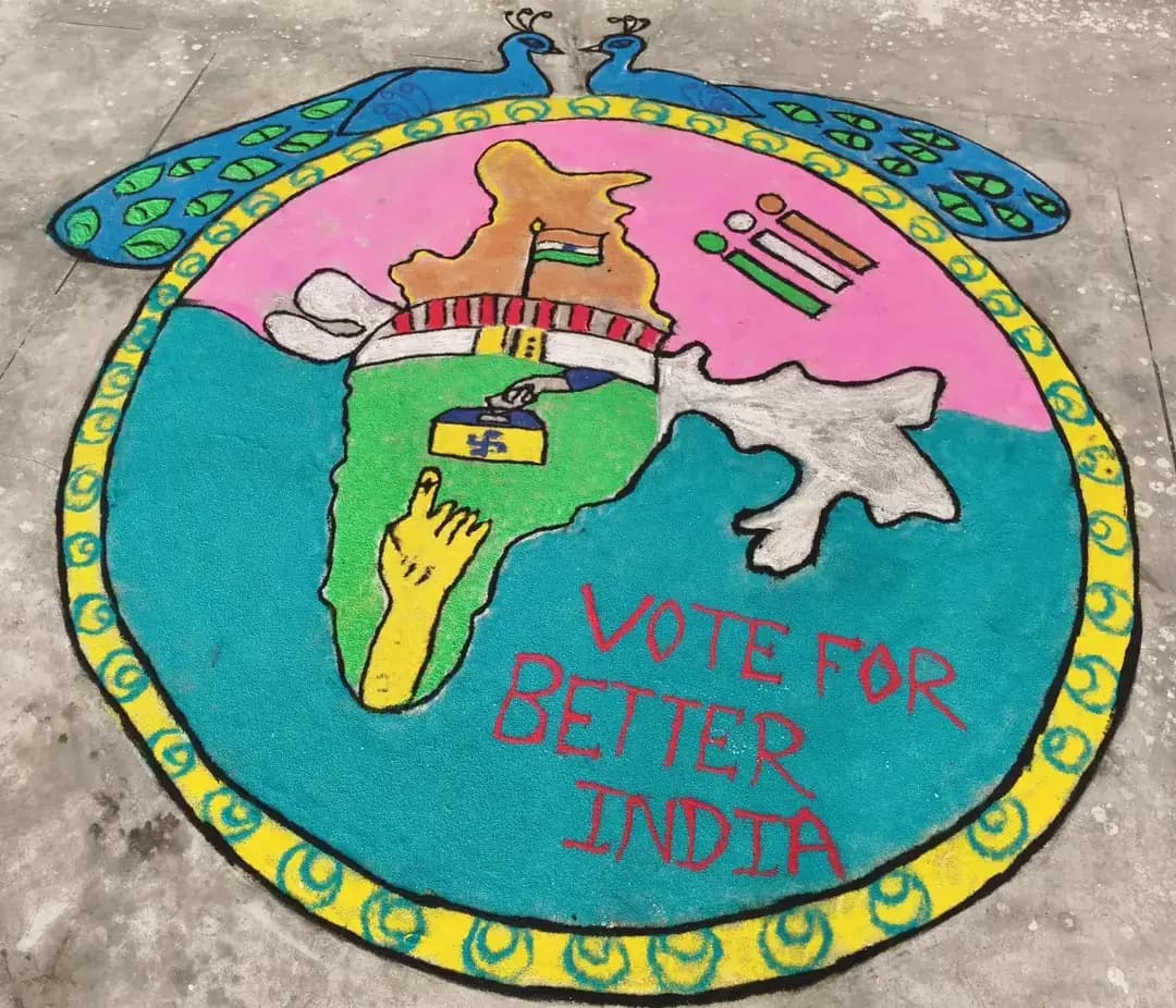 मतदाता जागरूकता अभियान के अंतर्गत शासकीय आईटीआई तमनार में रंगोली प्रतियोगिता का आयोजन किया गया।
प्रतियोगिता के माध्यम से मतदाता जागरूकता एवं लोकतांत्रिक सहभागिता का संदेश दिया गया।
#raigarh