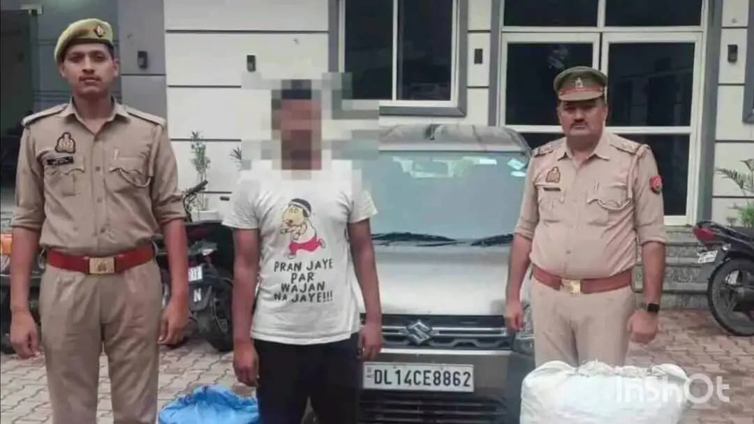 गाज़ियाबाद: शालीमार गार्डन पुलिस ने डोडा पोस्त के साथ तस्कर को किया गिरफ्तार, कार भी बरामद