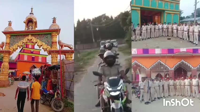ग्वालपाड़ा: दुर्गा पूजा से पहले पुलिस ने बाइक से फ्लैग मार्च कर विभिन्न पंडालों का दौरा किया