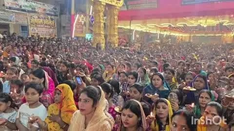 अलौली: सन्हौली में संध्याआरती के दौरान उमड़ी श्रद्धालुओं की भीड़