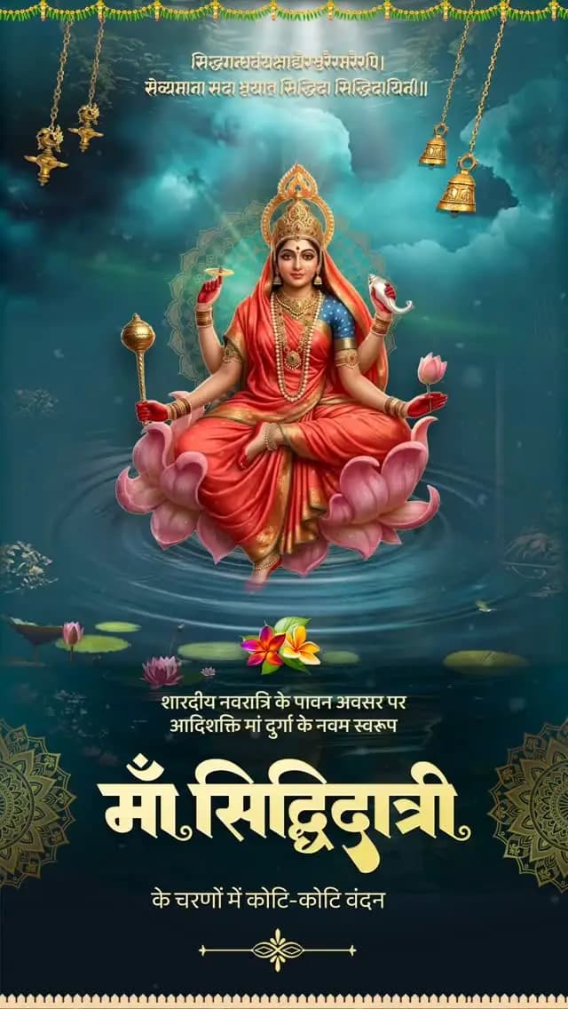 ॐ सिद्धिदात्र्यै नम:
मोक्षदायिनी माँ सिद्धिदात्री जी के चरणों में शत्-शत् वंदन।
सभी प्रदेशवासियों को शारदीय नवरात्रि की महानवमी पर हार्दिक बधाई और शुभकामनाएं।
देवी माँ सिद्धिदात्री की कृपा चराचर जगत पर बनी रहे, सभी का जीवन सुख, समृद्धि और खुशहाली से परिपूर्ण हो।
#नवरात्रि_पर्व #नवम्_सिद्धिदात्री #महानवमी
#Navratri2026 #CGNavratri2026