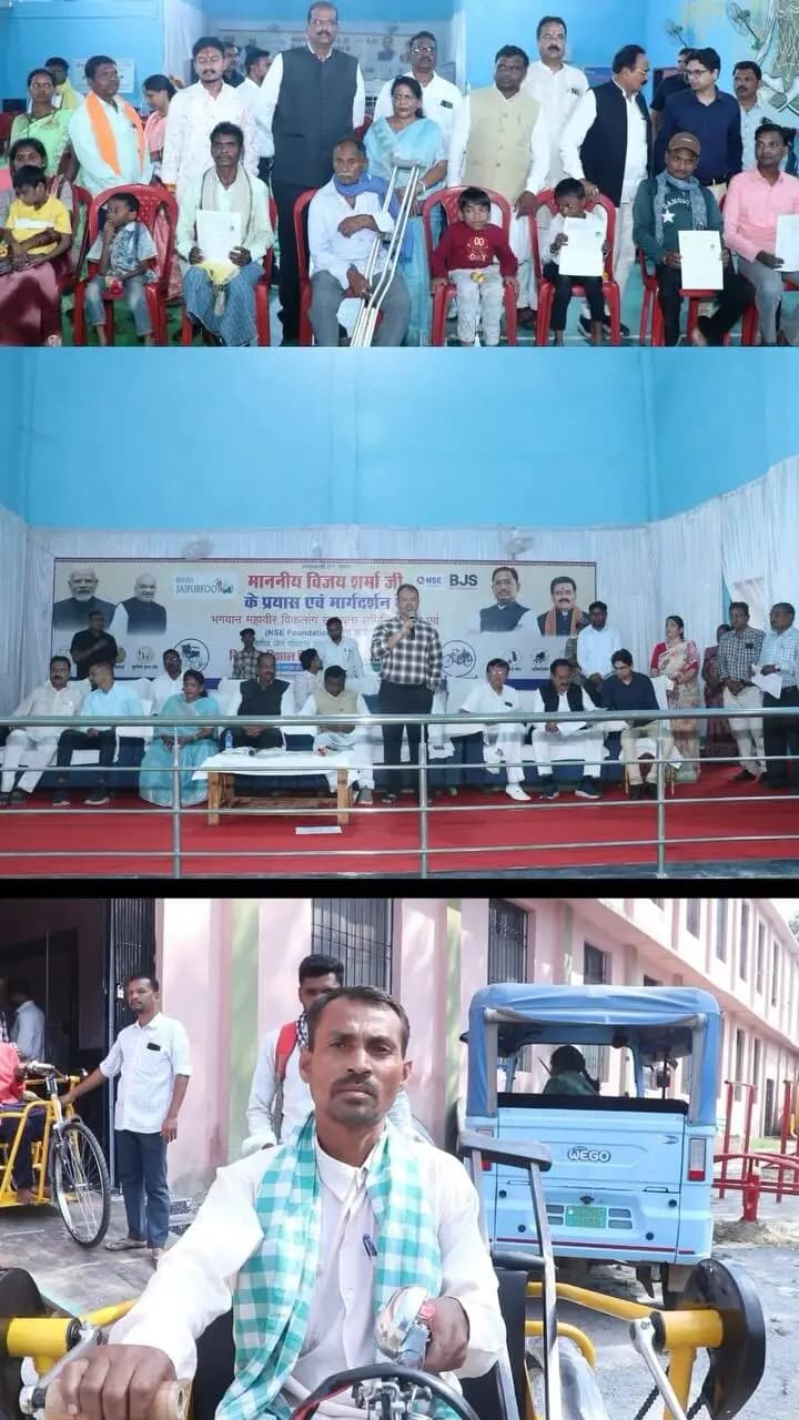 भगवान महावीर दिव्यांग सहायता समिति, जयपुर एवं जिला प्रशासन उत्तर बस्तर कांकेर के संयुक्त सहयोग से कांकेर के मिनी स्टेडियम में निःशुल्क सहायक उपकरण वितरण शिविर आयोजित किया गया।
इस दौरान विधायक श्री आशाराम नेताम एवं कलेक्टर श्री कुन्दन कुमार की उपस्थिति में 61 दिव्यांगजनों को सहायक उपकरण वितरित किए गए। इनमें 34 दिव्यांगजनों को ट्राइसाइकिल और 27 दिव्यांगजनों को व्हीलचेयर प्रदान की गई। साथ ही दिव्यांगता प्रमाण पत्र भी वितरित किए गए।
सहायक उपकरण पाकर दिव्यांगजनों के चेहरों पर खुशी झलकी। यह पहल उनके आवागमन को सुगम बनाने और आत्मनिर्भरता को बढ़ावा देने की दिशा में महत्वपूर्ण कदम है।
#Kanker #DivyangjanSashaktikaran #जनसेवा #जिला_प्रशासन_कांकेर