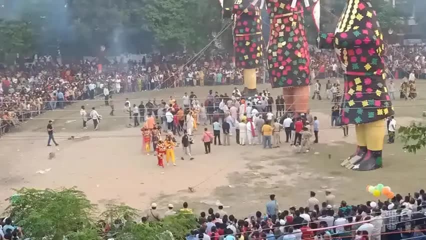 जगाधरी: यमुनानगर के मॉडल टाउन में 75 फीट के रावण पुतले का आज होगा दहन