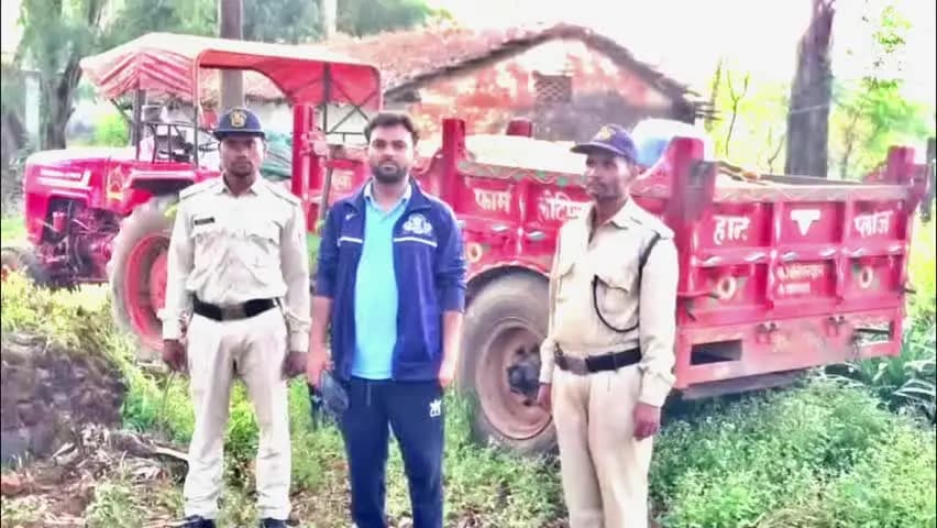 तामिया: छिंदी में नायब तहसीलदार ने अवैध रेत से भरी ट्रैक्टर ट्राली को बिना कागज़-अनुमति के वन पहुँचाया