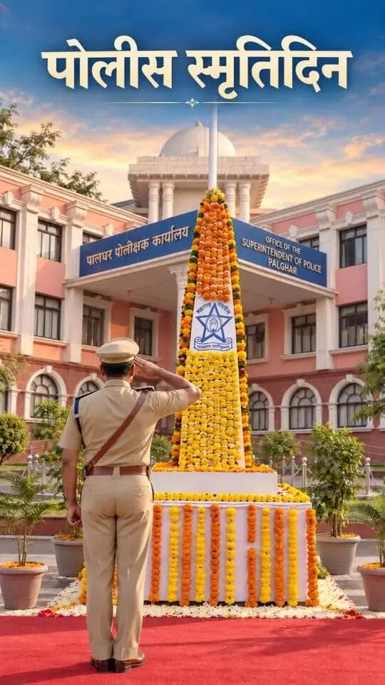 कर्तव्य बजावताना सर्वोच्च बलिदान देणाऱ्या पोलीस वीरांच्या स्मृतींना उजाळा.
पोलीस स्मृतिदिनानिमित्त पालघर जिल्हा पोलीस दलातर्फे शहीद वीरांना आदरांजली.
त्यांच्या शौर्याला, त्यागाला आणि कर्तव्यनिष्ठेला विनम्र अभिवादन!
#पोलीस_स्मृतिदिन_२०२६