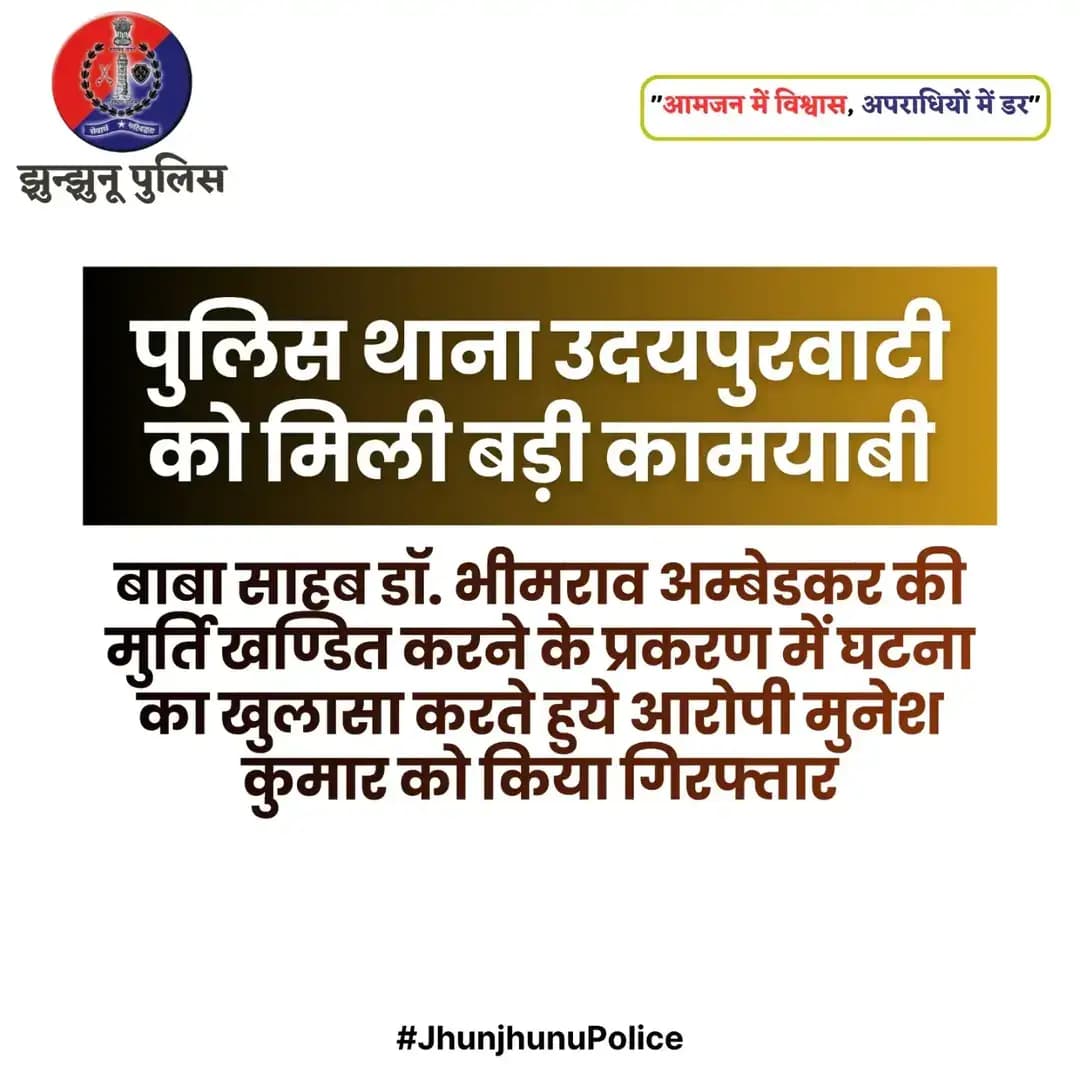 पुलिस थाना उदयपुरवाटी को मिली बड़ी कामयाबी <nis:link nis:type=tag nis:id=jhunjhunupolice nis:value=JhunjhunuPolice nis:enabled=true nis:link/>