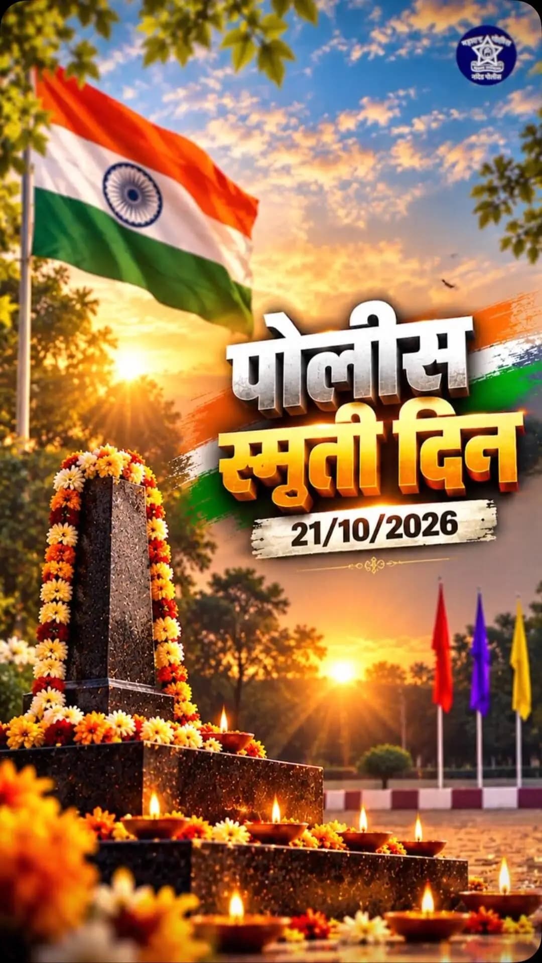 पोलीस स्मृतिदिन २०२६ | नांदेड पोलीस
कर्तव्य बजावताना देशासाठी आपल्या प्राणांची आहुती देणाऱ्या वीर पोलीस हुतात्म्यांना नांदेड पोलीस दलातर्फे भावपूर्ण श्रद्धांजली अर्पण करण्यात आली. 💐
दि. २१ ऑक्टोबर २०२६ रोजी श्री गुरु गोविंदसिंघजी पोलीस क्रीडा संकुल, पोलीस मुख्यालय, नांदेड येथे आयोजित पोलीस स्मृतिदिन कार्यक्रमात हुतात्म्यांना शोक सलामी देण्यात आली, त्यांच्या नावांचे वाचन करण्यात आले तसेच हुतात्मा स्मारकास पुष्पचक्र अर्पण करून त्यांच्या सर्वोच्च बलिदानाला अभिवादन करण्यात आले.
या प्रसंगी पोलीस अधिकारी, अंमलदार व मान्यवर उपस्थित होते.
🫡 देशसेवेसाठी सर्वोच्च बलिदान देणाऱ्या वीर पोलीस हुतात्म्यांचे शौर्य आणि त्याग सदैव स्मरणात राहील.
वीर हुतात्म्यांना विनम्र अभिवादन! 🇮🇳
#NandedPolice #PoliceCommemorationDay #PoliceMartyrsDay #PoliceSmritiDin #MaharashtraPolice SaluteToMartyrs नांदेडपोलीस पोलीसस्मृतिदिन वीरहुतात्मे