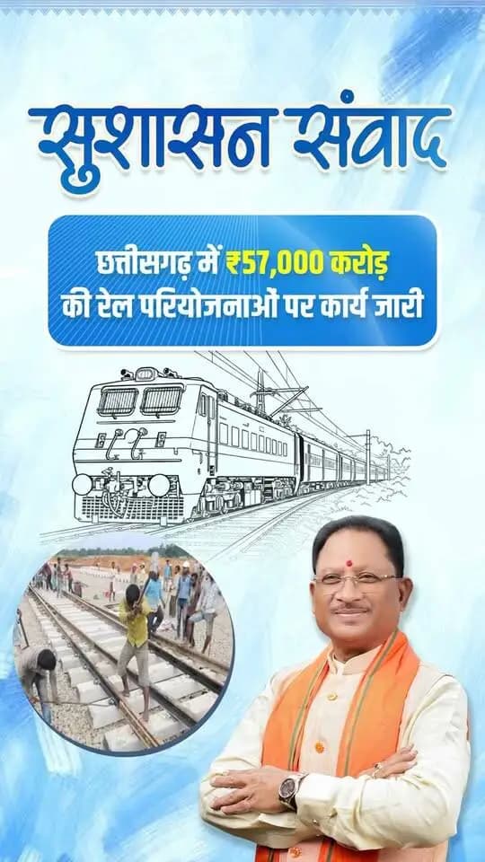 प्रधानमंत्री श्री नरेंद्र मोदी जी के नेतृत्व में छत्तीसगढ़ में रेल विकास को नई गति मिली है। प्रदेश में ₹57,000 करोड़ की रेल परियोजनाओं पर कार्य जारी है।
सुशासन सरकार में आधुनिक रेल नेटवर्क और विश्वस्तरीय स्टेशन से छत्तीसगढ़ के विकास को मिल रही नई गति।
#RailInfra4Chhattisgarh #SushasanSarkar #सुशासन_सरकार #railway