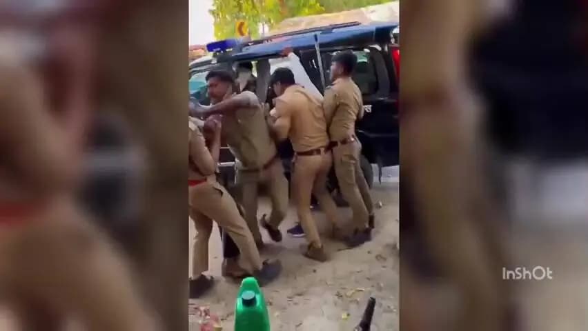 बलिया: बलिया में पुलिस और युवकों के बीच मारपीट का वीडियो वायरल, जानुआन चट्टी का मामला बताया जा रहा है