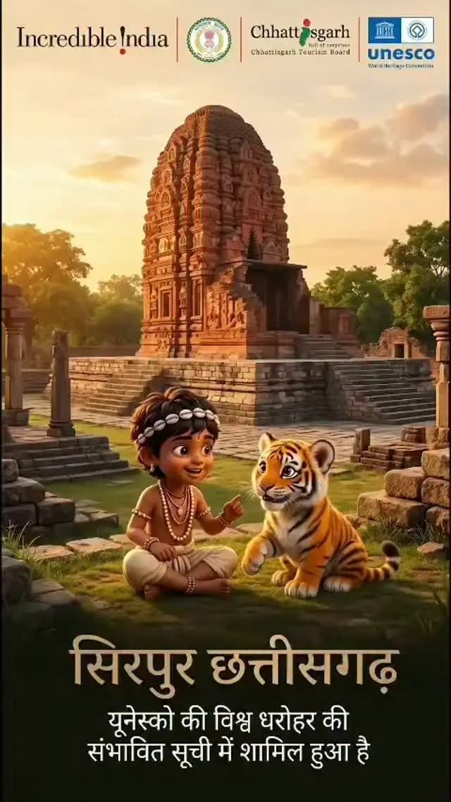 चेंदरू और टेम्बू पहुँचे सिरपुर की गौरवशाली विरासत को करीब से जानने
छत्तीसगढ़ की ऐतिहासिक धरोहर सिरपुर का UNESCO की विश्व धरोहर स्थलों की संभावित सूची (Tentative List) में शामिल होना, इसकी समृद्ध सांस्कृतिक, आध्यात्मिक और पुरातात्विक विरासत को वैश्विक पहचान दिलाने की दिशा में एक महत्वपूर्ण कदम है।
चेंदरू और टेम्बू के साथ आइए, सिरपुर के प्राचीन मंदिरों, ऐतिहासिक स्मारकों और सदियों पुरानी सभ्यता की अनकही कहानियों को जानें। हर धरोहर अपने भीतर समेटे है छत्तीसगढ़ के गौरवशाली अतीत की एक अनमोल कहानी
आप भी सिरपुर की इस अनमोल विरासत को जानिए, अपनी ट्रैवल लिस्ट में शामिल कीजिए और इस पोस्ट को अपने दोस्तों के साथ शेयर कीजिए, जिनके साथ आप छत्तीसगढ़ की ऐतिहासिक धरोहरों को एक्सप्लोर करना चाहेंगे।
🔖 Chendru and Tembu Tales, Sirpur Heritage, UNESCO Tentative List, Chhattisgarh Tourism, Ancient Temples of India, Explore Chhattisgarh, Indian Heritage, Incredible Chhattisgarh
#ChendruAndTembuTales #Sirpur #UNESCO #ExploreChhattisgarh #ChhattisgarhTourism