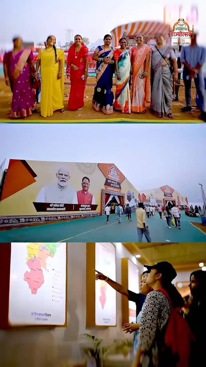तैयार हो जाइए... आ रहा है हमर राज्योत्सव
एक माटी, अनेक पहचान और समृद्ध संस्कृति-परंपराओं के साथ विकास की नई उड़ान का उत्सव मनाने आ रहा है छत्तीसगढ़ राज्योत्सव। 1 से 3 नवंबर तक इस गौरवशाली आयोजन में शामिल होकर छत्तीसगढ़ की अस्मिता और उपलब्धियों का जश्न मनाएं।
📍राज्य उत्सव स्थल, नवा रायपुर अटल नगर
कल से शुरू होगा गौरव का महापर्व
हमर छत्तीसगढ़, हमर अभिमान
#SushasanSarkar #सुशासन_सरकार #CGRajyotsav_2026 #छत्तीसगढ़_राज्योत्सव_2026 #ChhattisgarhRajyotsav2026 SashaktNariYuvaUdaan