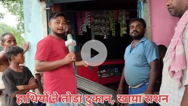 हाथियों के आतंक से परेशान ग्रामीण,आज दुकान तोड़ खा गए सारा सामान! गांव में मचा हड़कंप #elephantnews