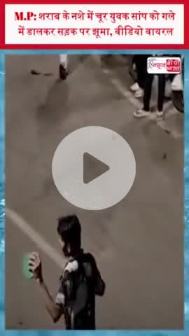 M.P: शराब के नशे में चूर युवक सांप को गले में डालकर सड़क पर झूमा, वीडियो वायरल
#MP #शराब #नशे #युवक #सांप