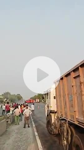 नीमराना शाहजहांपुर केमिकल टैंकर में लगी आग #नीमराना #राजस्थान