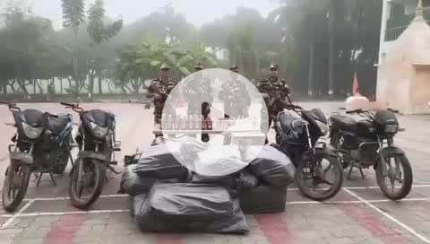 बासोपट्टी: नेपाल में बनी अवैध शराब के साथ बाइक बरामद