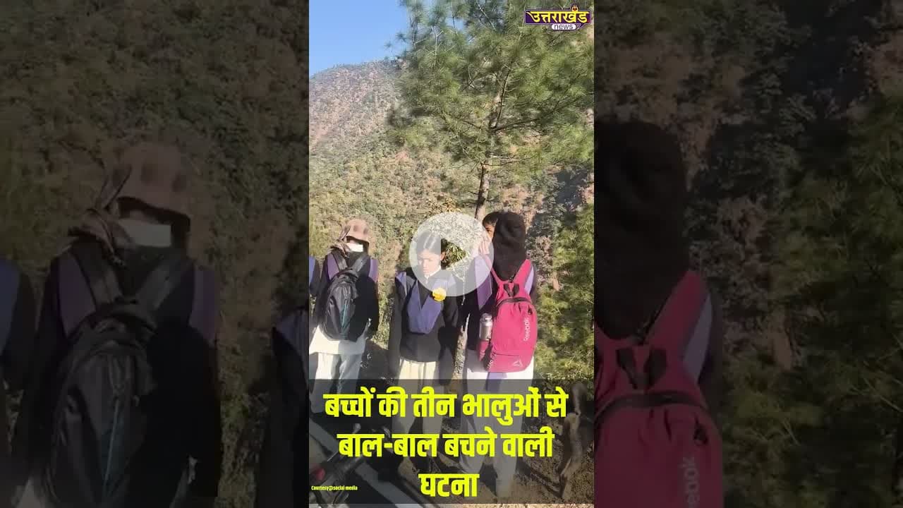 बच्चों की तीन भालुओं से बाल बाल बचने वाली घटना !#bearattack #chamoli #viralvideo