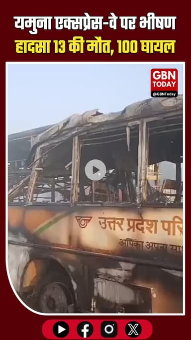 यमुना एक्सप्रेस-वे पर भीषण हादसा: घने कोहरे में 8 बसें व 3 कारें टकराईं, 13 की मौत #gbntoday #YamunaExpressway #Road