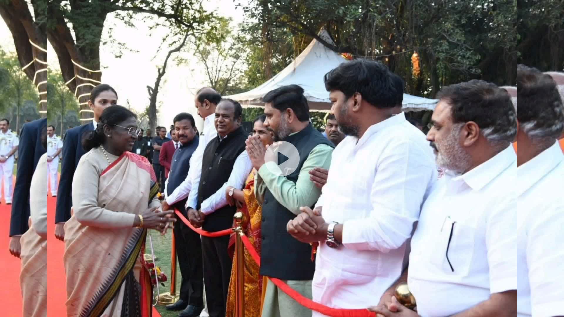 సిర్పూర్ టి: బొల్లారంలోని రాష్ట్రపతి నిలయంలో రాష్ట్రపతి ద్రౌపతి ముర్ము ఎట్ హోం కార్యక్రమంలో పాల్గొన్న ఎమ్మెల్యే పాల్వాయి