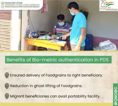 Benefits of Bio-metric authentication in PDS.
#DFPD #benefits #biometric #food #PDS #migrants