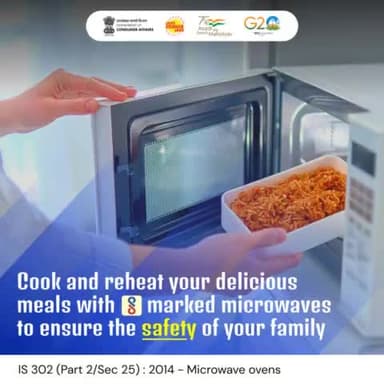 To ensure the safety of your loved ones, it is advisable to utilize microwaves that bear the ISI mark when cooking or reheating your delightful meals.
#safteyfirst