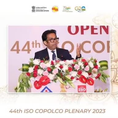 Sh. Rohit Kumar Singh, Secretary (DoCA) delivered a keynote address at the 44th edition of ISO COPOLCO 2023 held on 24th May 2023 at Le Meridien, Windsor Palace, New Delhi.
#COPOLCO #ISO