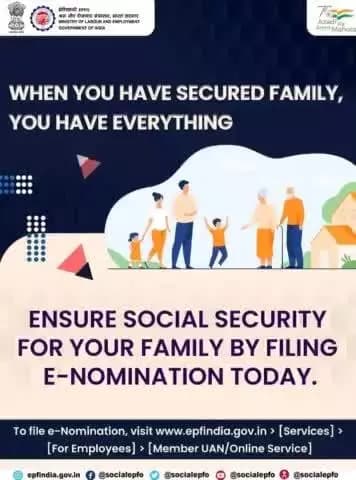 Secure the future of your family by filing e-Nomination today and assure Social Security for them.
#EPFO #Services #Pen