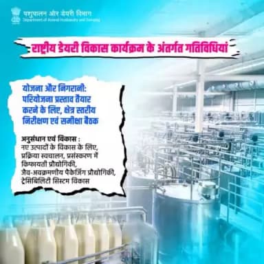 राष्ट्रीय डेयरी विकास कार्यक्रम के अंतर्गत परियोजना प्रस्ताव तैयार कर ग्रामीण स्तर पर निरीक्षण किया जाता है। साथ ही नए उत्पादों के विकास के लिए प्रौद्योगिकी और नवाचार की दिशा में कार्य करने का उद्देश्य है। #dairyproducts #dairyfarmers