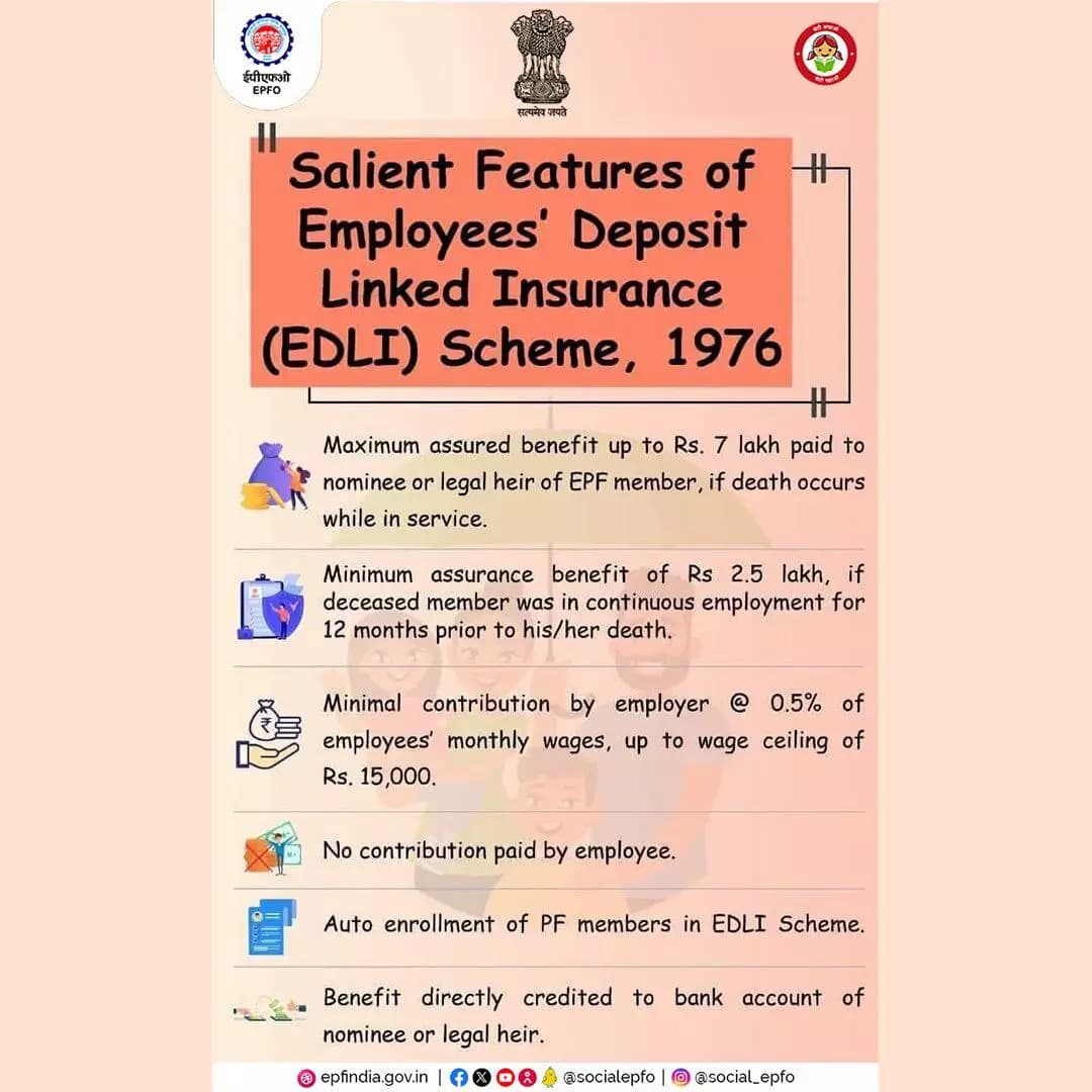 #Free life insurance of upto Rs 7 lakhs under #EDLI scheme to all EPF members. Read details here .