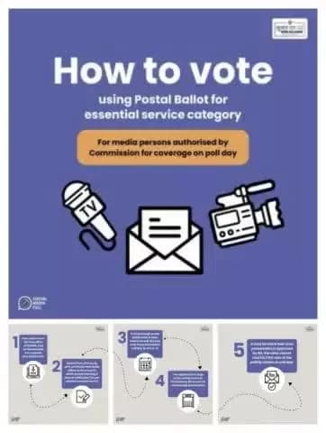 Empowering essential service workers including authorized media professionals to vote via Postal Ballot, ensuring every voice is heard in the democratic process 🙌✨
#Election2024 #PostalBallot #chunavkaparv #deshkagarv #eci