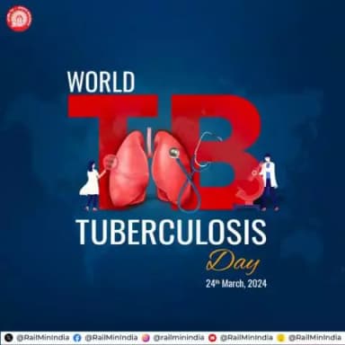 #worldtuberculosisday पर भारतीय रेलवे का उद्देश्य जागरूकता बढ़ाना एवं सबको इस विकार को हराने के लिए प्रोत्साहित करना है।