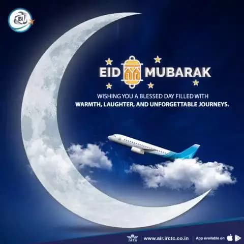 #EidMubarak from #IRCTCAir!
May your holiday be filled with moments of togetherness and adventure.