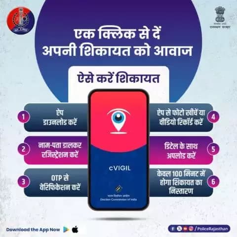 लोकसभा चुनावों में मतदाताओं के लिए मददगार है #cVIGIL App
आदर्श आचार संहिता का उल्लंघन करने वालों पर लगाम कसेगा ये ऐप।