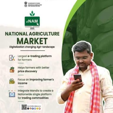 Digital Agriculture, Empowered Farmer!
National Agriculture Market (#eNAM) is changing the agri-infra by unifying agri-produce markets to a single platform for trading agriculture commodities. It provides farmers w