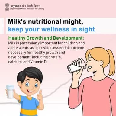 Nurturing Growth: Milk's Vital Role!
Packed with Protein, Calcium, and Vitamin D, it Fuels Healthy Development in Children and Adolescents.
#HealthyKids #milkbenefits