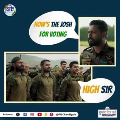 The Josh for Voting is High! Let's spread the enthusiasm and encourage everyone to participate in the #LokSabhaElections2024. It's time to show our strength and contribute to shaping the future of our nation! @ECISVEEP @PIB_India #uri